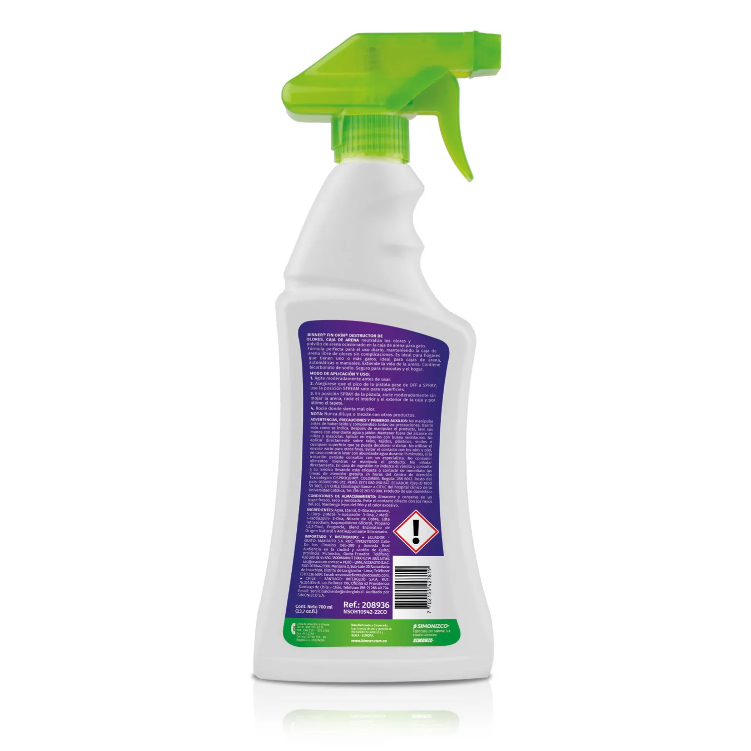 Destructor de Olores Arenero Fresco 700ml Fin Orín 4