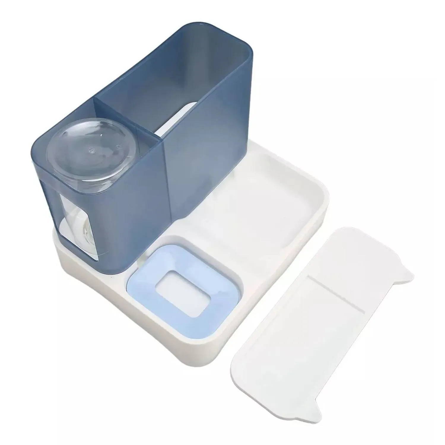 Dispensador Para Perro Dos En Uno De Comida Y Agua Azul Sube 4