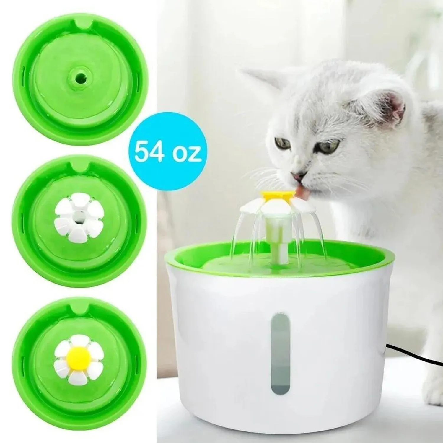 Fuente De Agua Para Perro Purificadora Con Filtro 1.6 Lt Verde 5