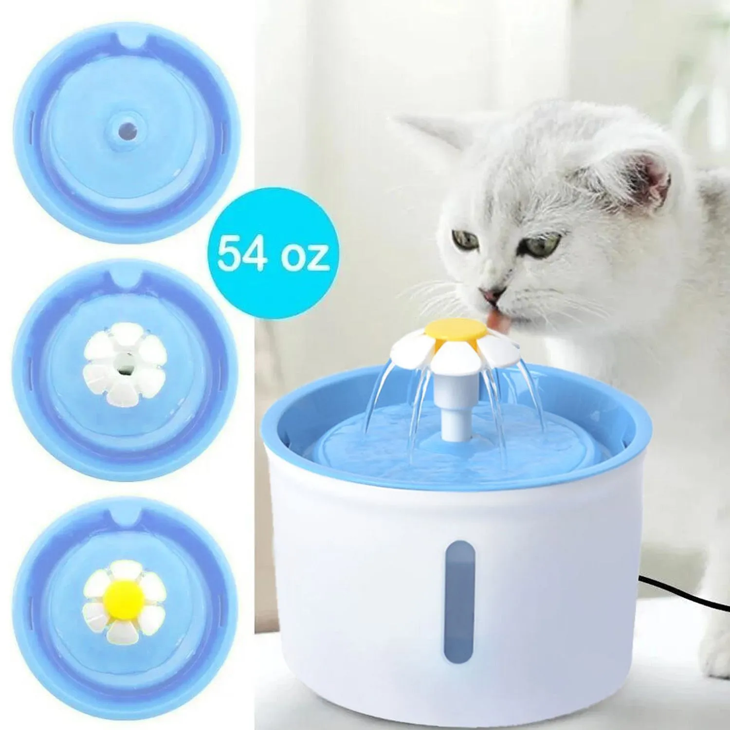 Fuente De Agua Para Perro Purificadora Con Filtro 1.6 Lt Azul 4