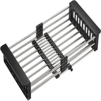 Canastilla Escurridora Extensible en Acero Inoxidable para Lavaplatos