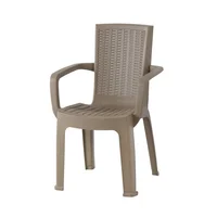 Silla Plástica con Brazos Aura Taupe Vanyplas