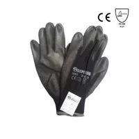Guante Nylon Negro Con Capa Poliuretano Negro 7" Set X 36 Superior