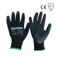 Guante De Nylon Negro Con Capa Látex 8" Set X 9 Superior