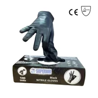 Guante De Nitrilo Negro Tipo Pesado Caja X 100 Talla L Set X 3 Superior