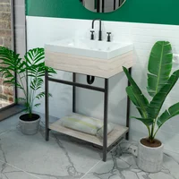 Lavamanos Godai Oslo 79X48 A Piso Con Entrepaño Soder