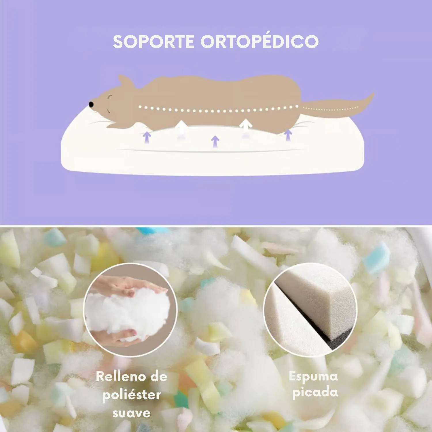 Cama para Perros de Espuma Triturada Gruesa 7