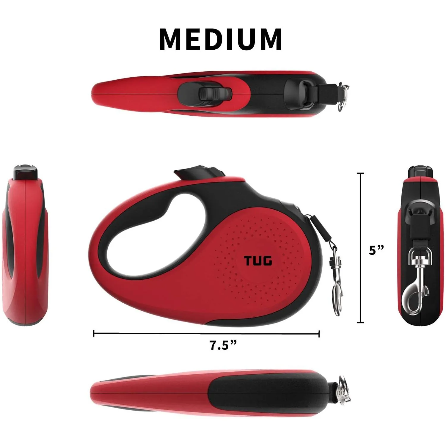 Correa Para Perro  Retráctil 360º Rojo T007-m