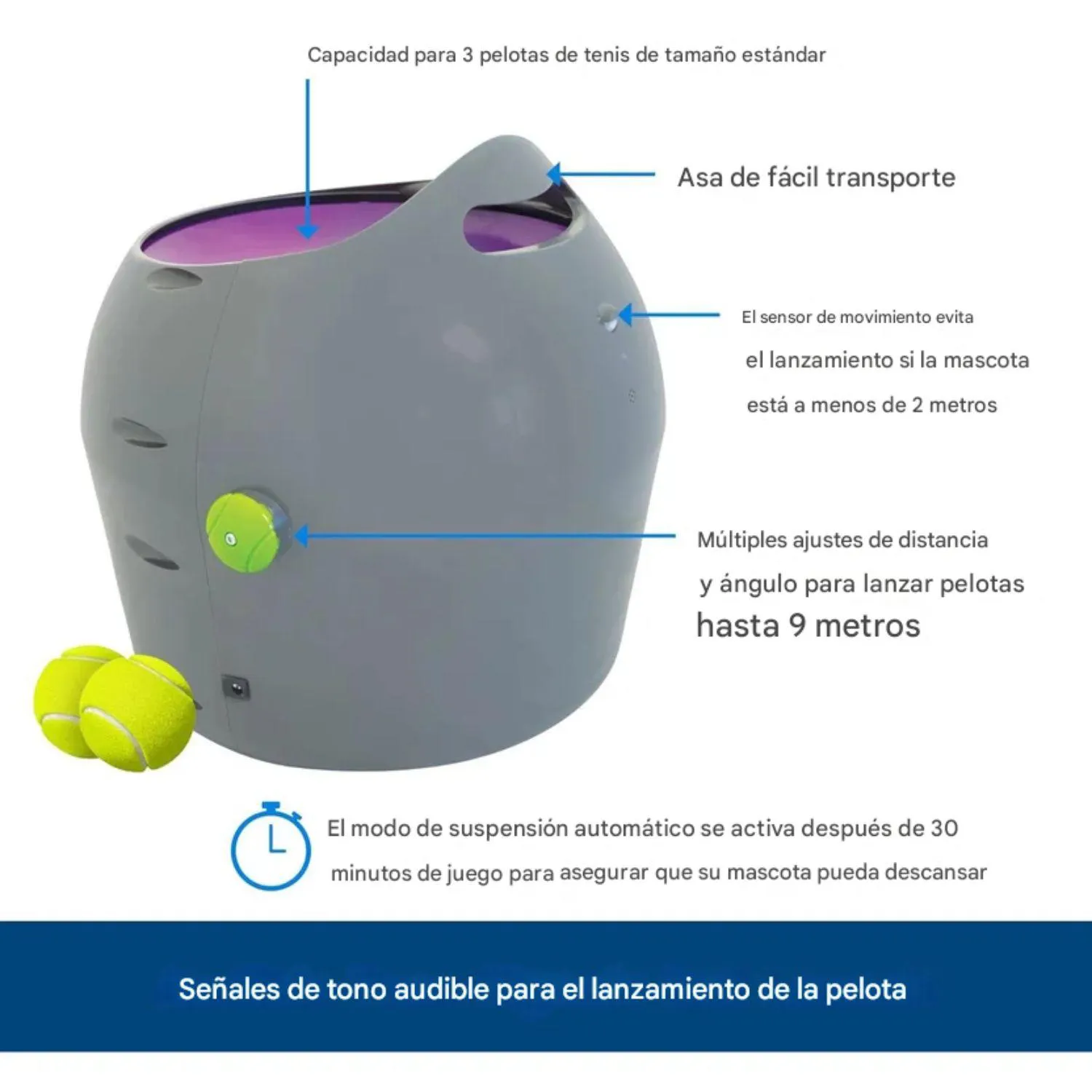 Lanzador de Pelotas PetSafe Automático para Perros con Rango Ajustable