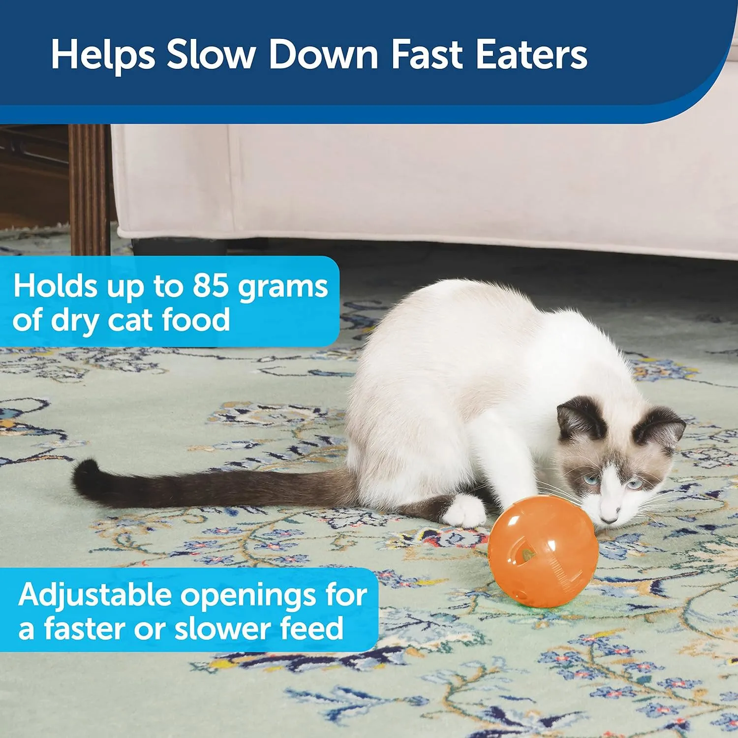 Juguete para Gatos Pelota Interactiva Alimentador Lento Plástico 9 cm PetSafe 7
