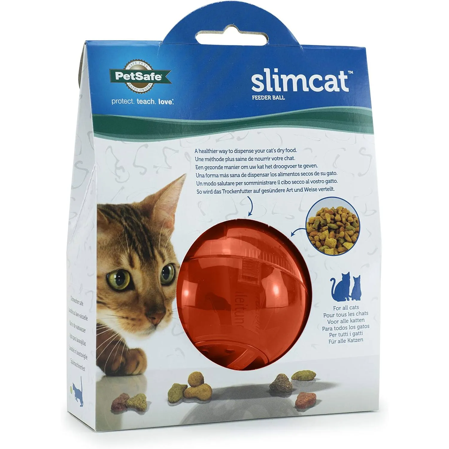 Juguete para Gatos Pelota Interactiva Alimentador Lento Plástico 9 cm PetSafe 12