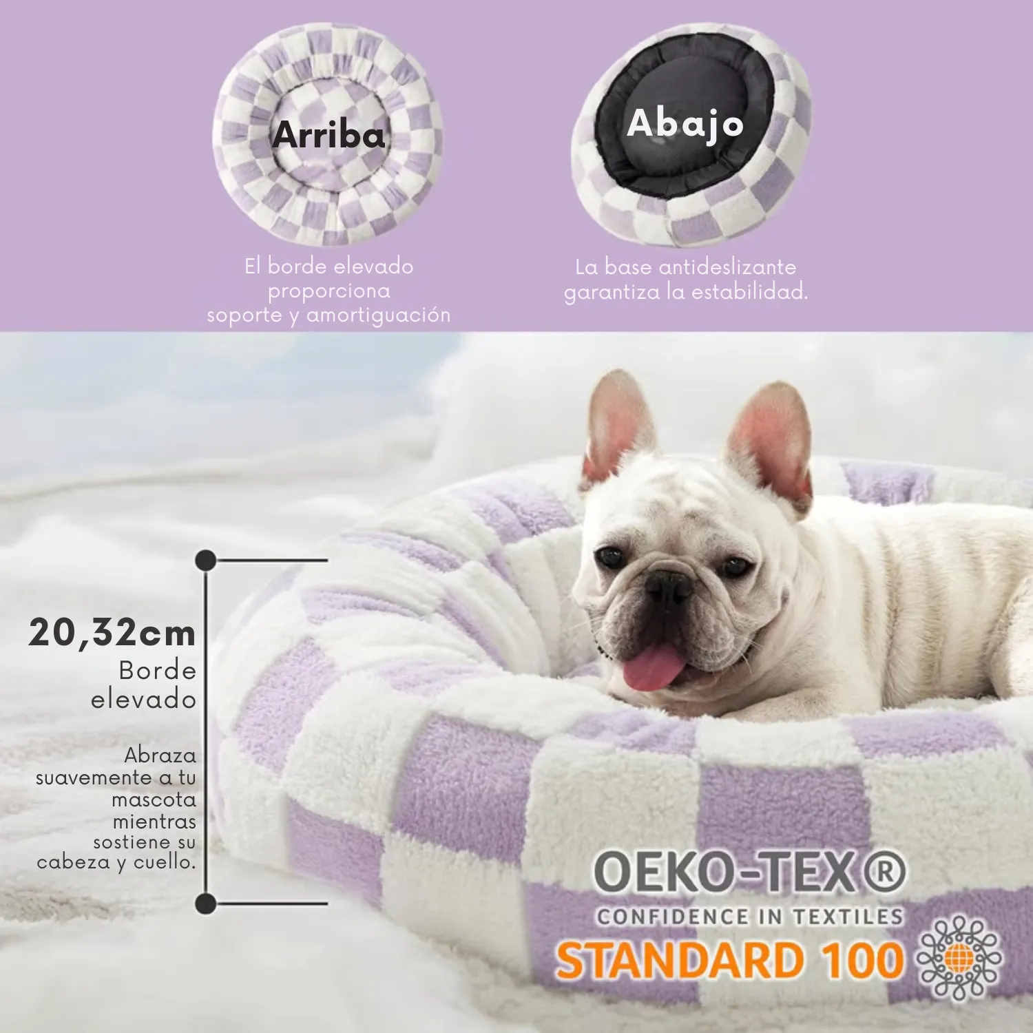 Cama para Perros Pequeños Redondas Con Felpa Lanuda 5