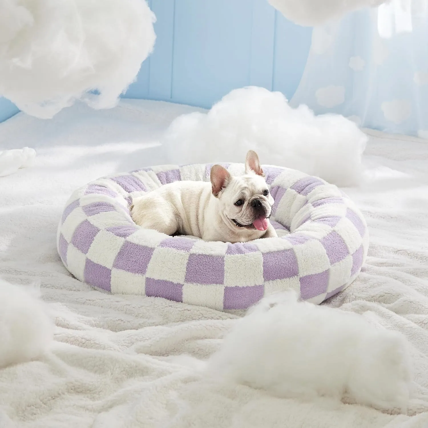 Cama para Perros Pequeños Redondas Con Felpa Lanuda 6