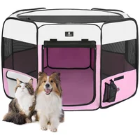 Jaula Para Mascotas Portatil 74x74x41cm Mediano Rosa