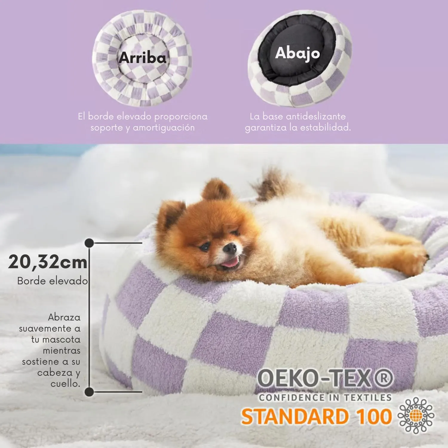 Cama para Perros Pequeños Redondas Con Felpa L 5