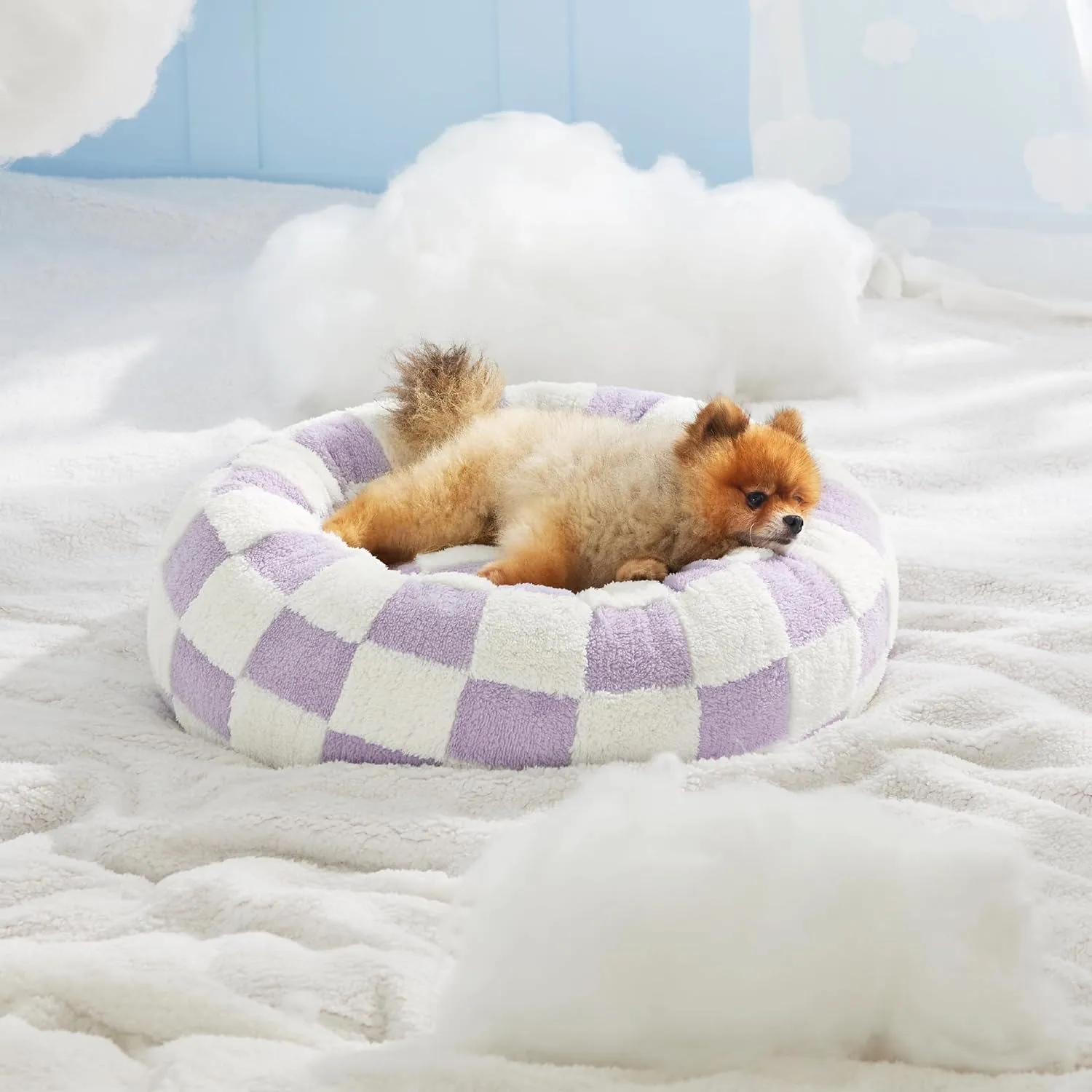 Cama para Perros Pequeños Redondas Con Felpa L 6