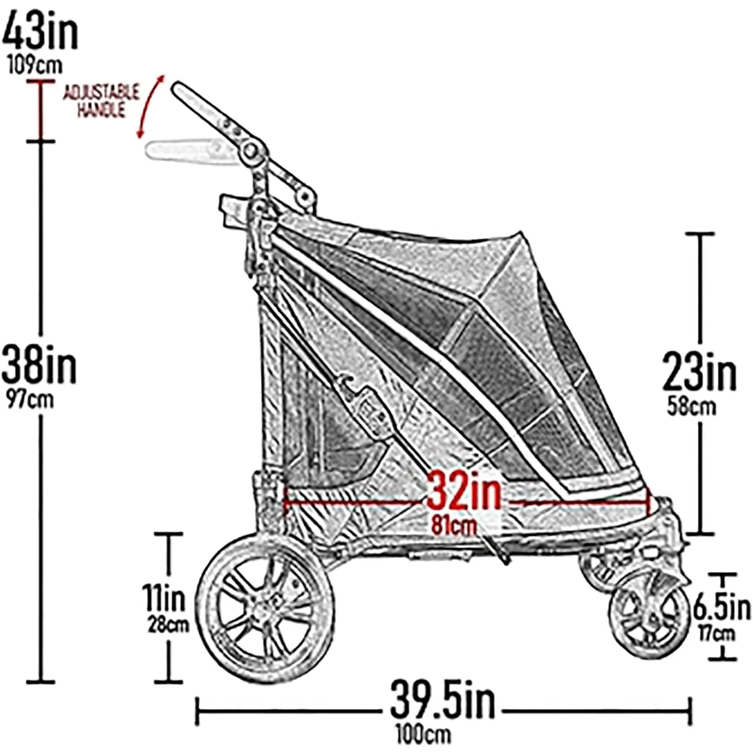 Coche Para Mascotas 100x58x97cm Grande Beige 7