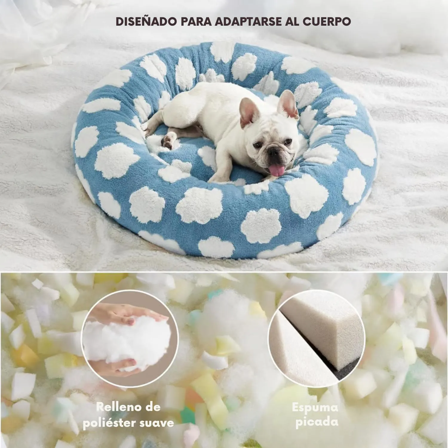 Cama para Perros Pequeños Antideslizante Azul 3