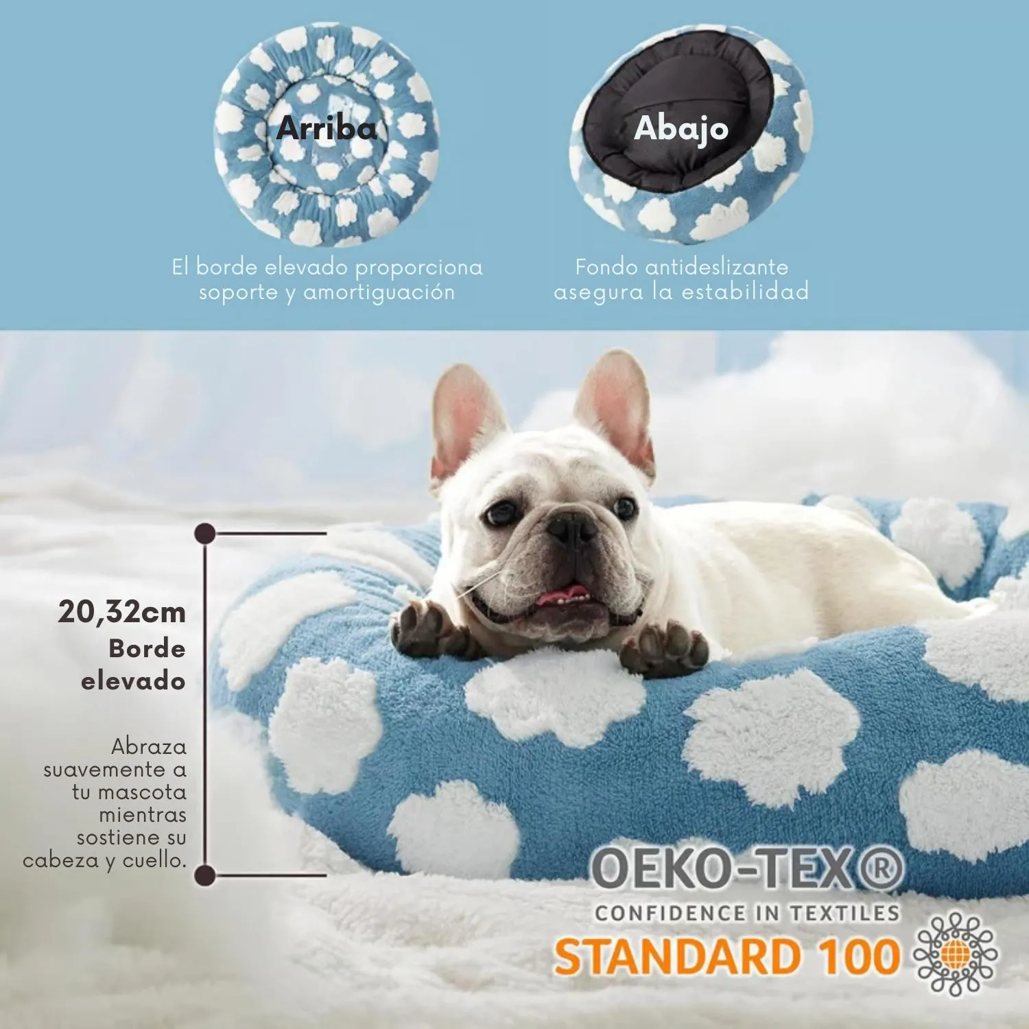 Cama para Perros Pequeños Antideslizante Azul 5