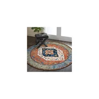 Alfombra Redonda Color Herrumbre de 0.91 m de Diametro Lahome