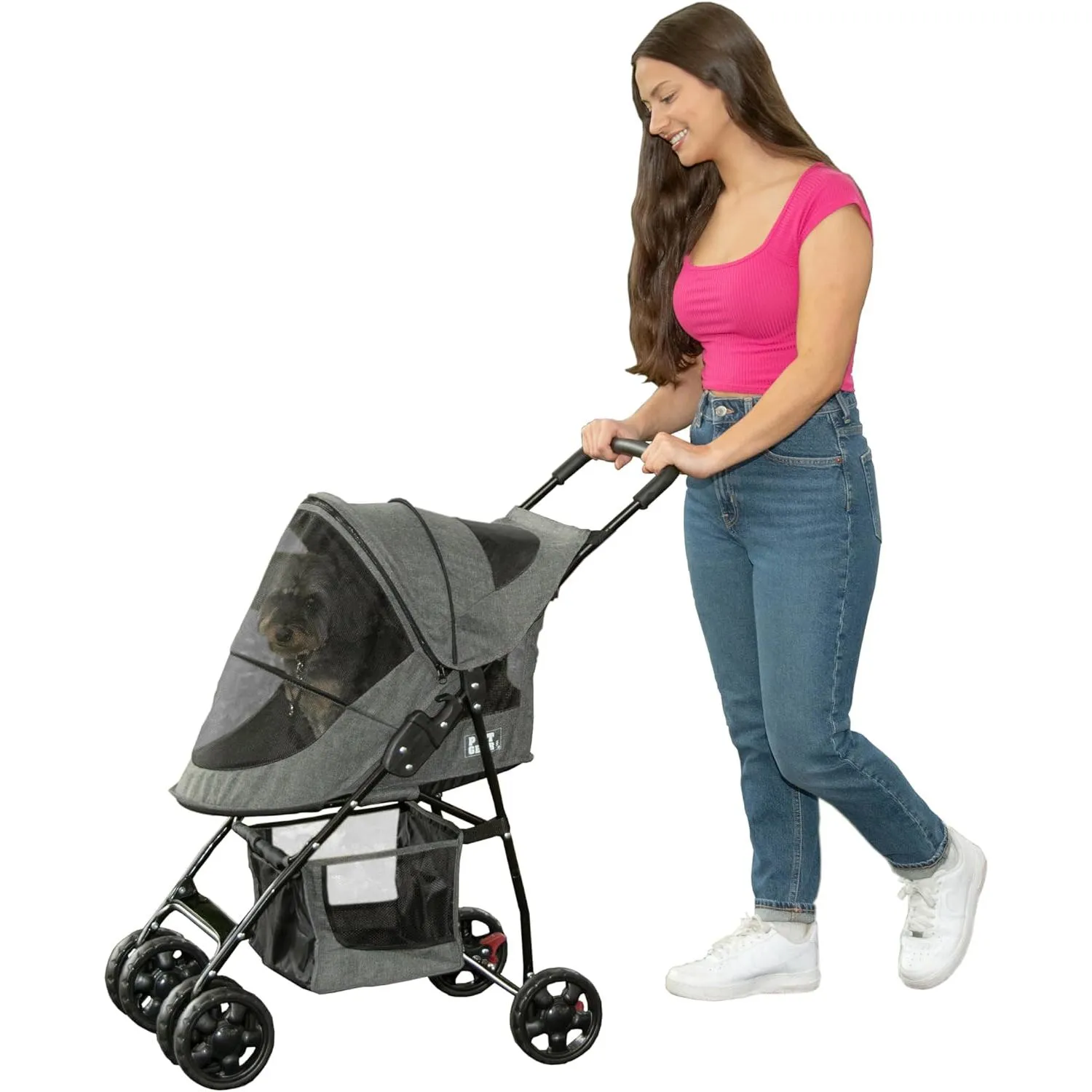 Coche Para Mascotas 66x43x93cm Mediano Gris