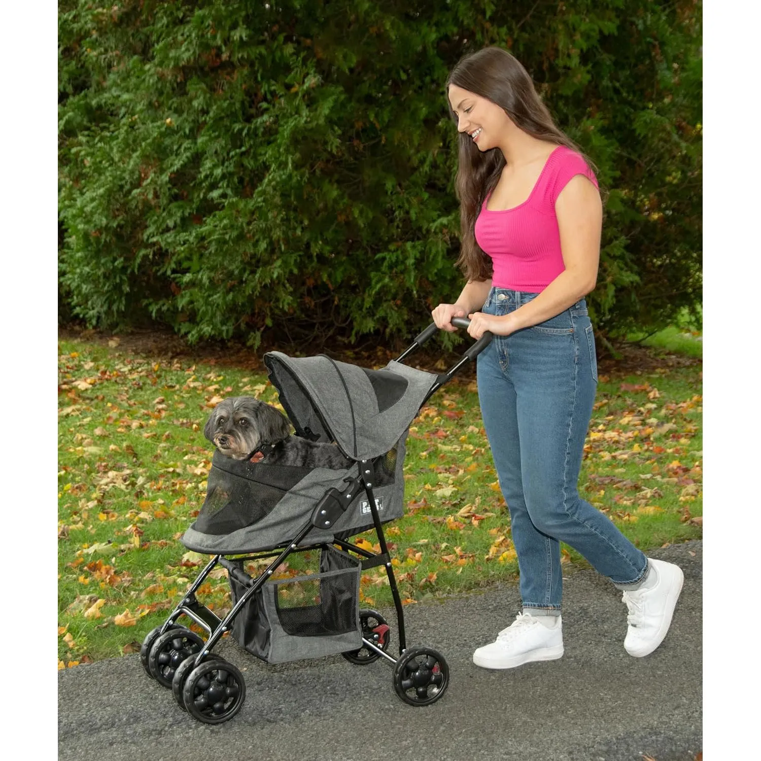 Coche Para Mascotas 66x43x93cm Mediano Gris