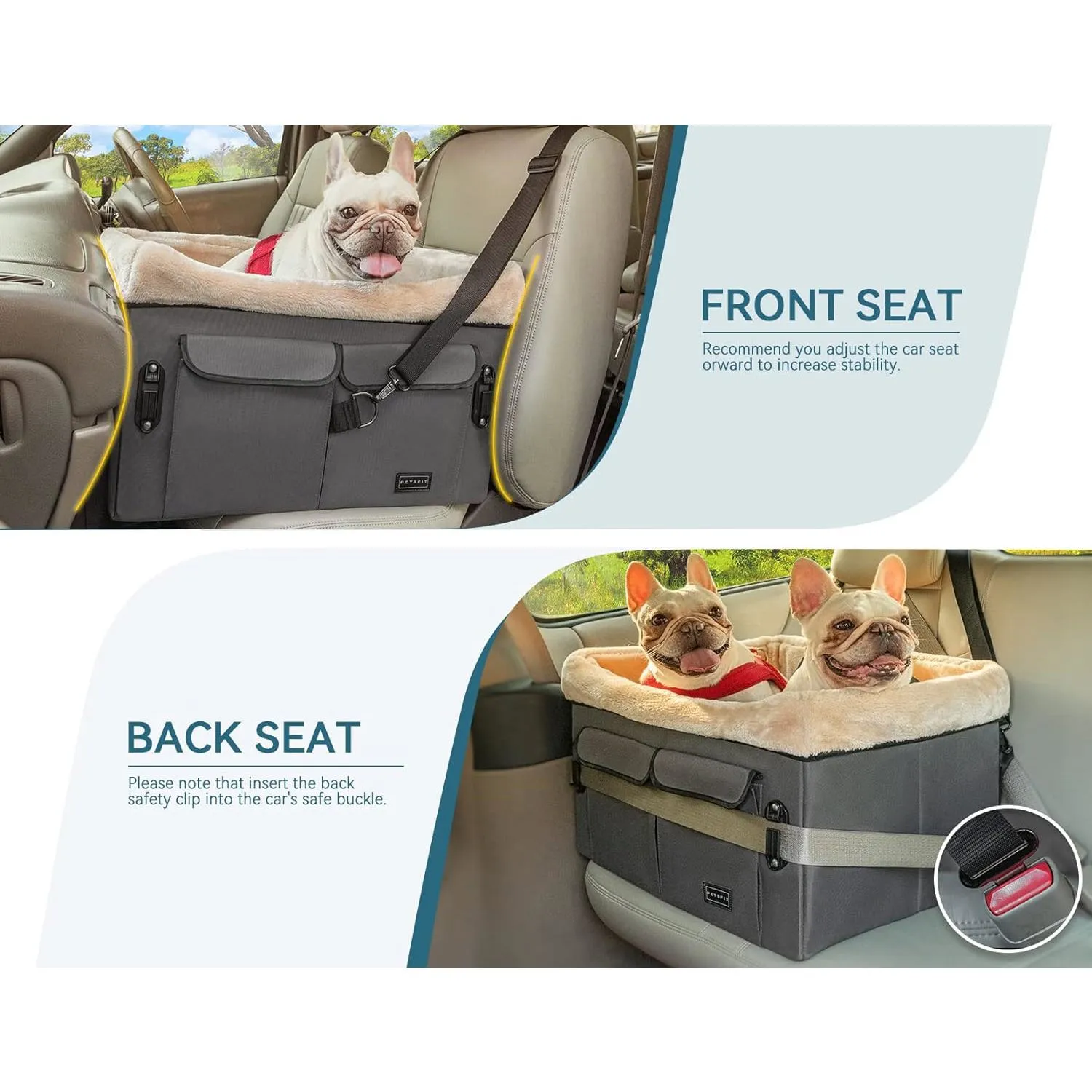 Asiento Para Perros 59x39x37cm Mediano Gris