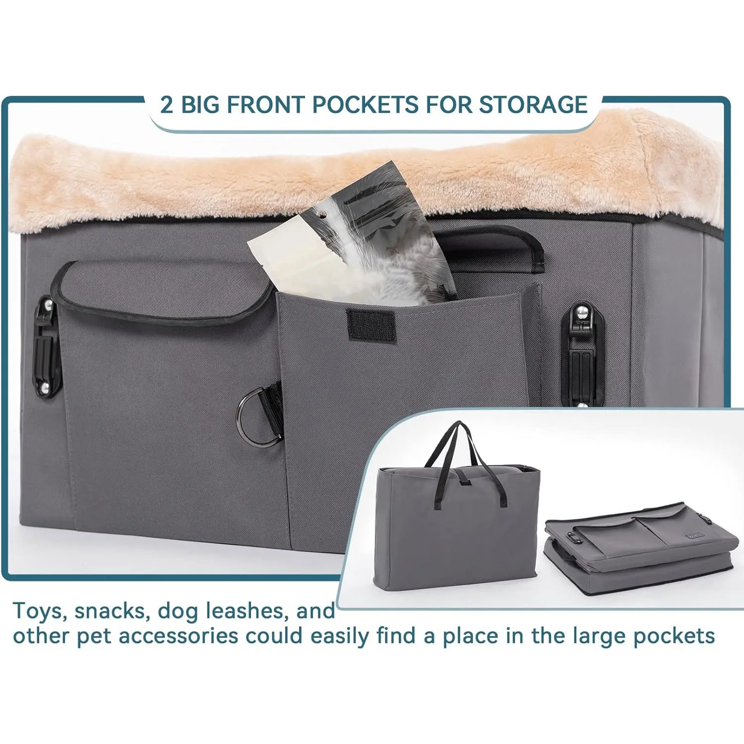Asiento Para Perros 59x39x37cm Mediano Gris 6