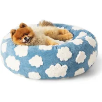 Cama Redonda para Perros Pequeños Le Sure con Felpa Calmante Color Azul