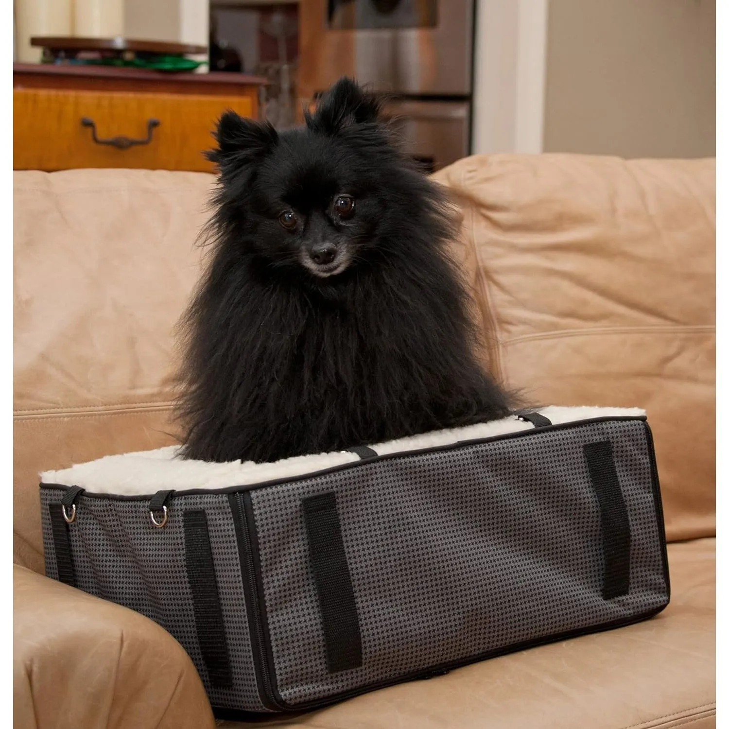 Asiento Automovil Para Perros 46x36x18cm Pequeño Gris 3