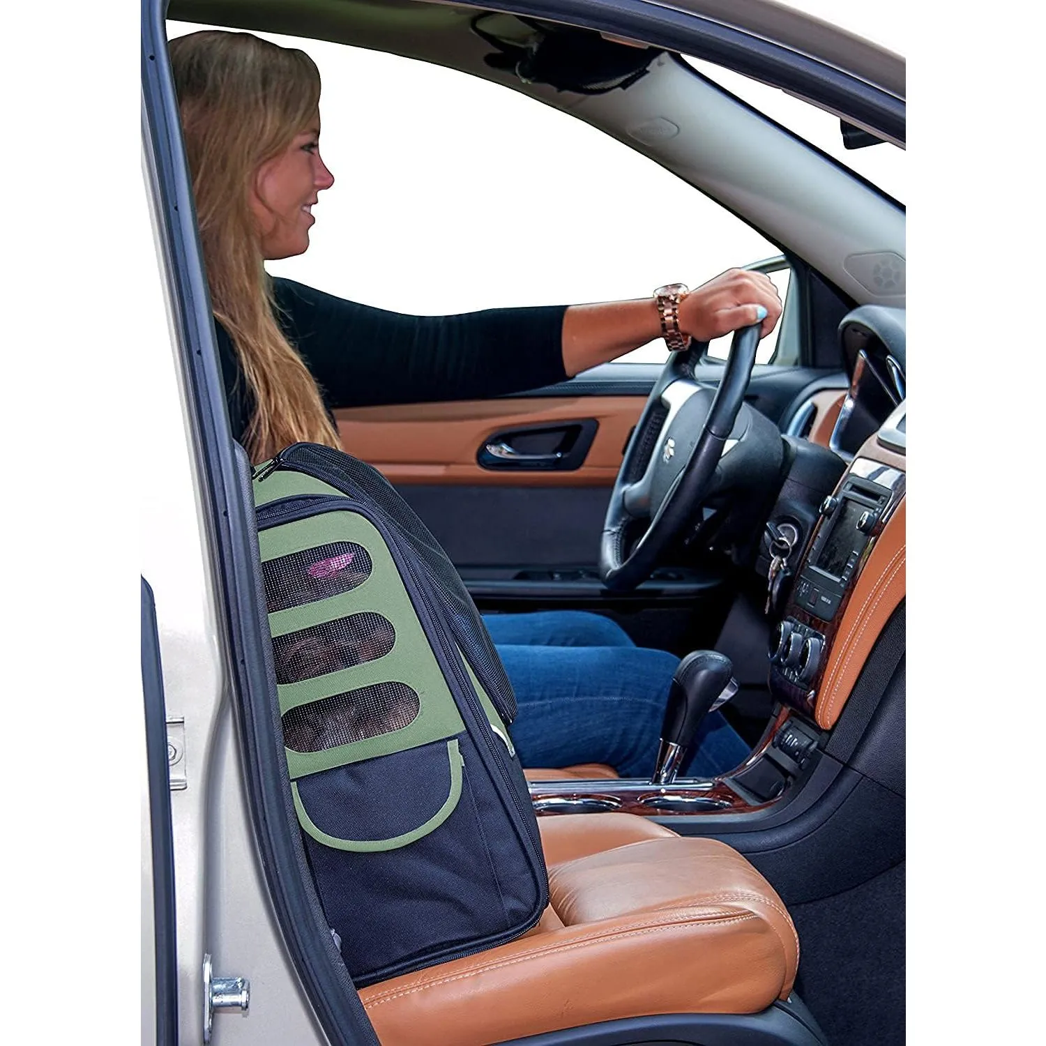 Asiento Automovil Para Perros 36x23x94cm PequeñoVerde