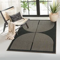 Alfombra Moderna de Yute Color Negro Arcoíris de 0.91 x 1.52 m Lahome