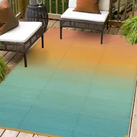 Alfombra de Patio Vintage Color Naranja y Azul Degradado de 1.83x2.74 m Lahome