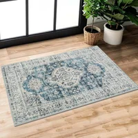 Alfombra Oriental Color Azul Lavable de 0.60x0.91 m Lahome