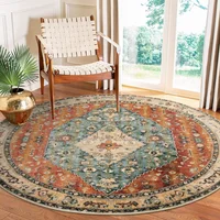 Alfombra Redonda Tribal Bohemia Lavable de 1.83 m de Diametro Lahome
