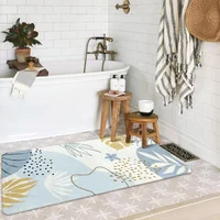 Alfombra Bohemia Lavable y Antideslizante de 0.61m x 1.22m Color Azul Marca Lahome