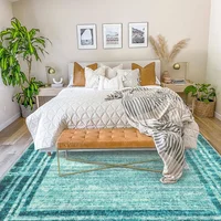Alfombra Moderna Color Verde Lavable de 243x305cm Lahome