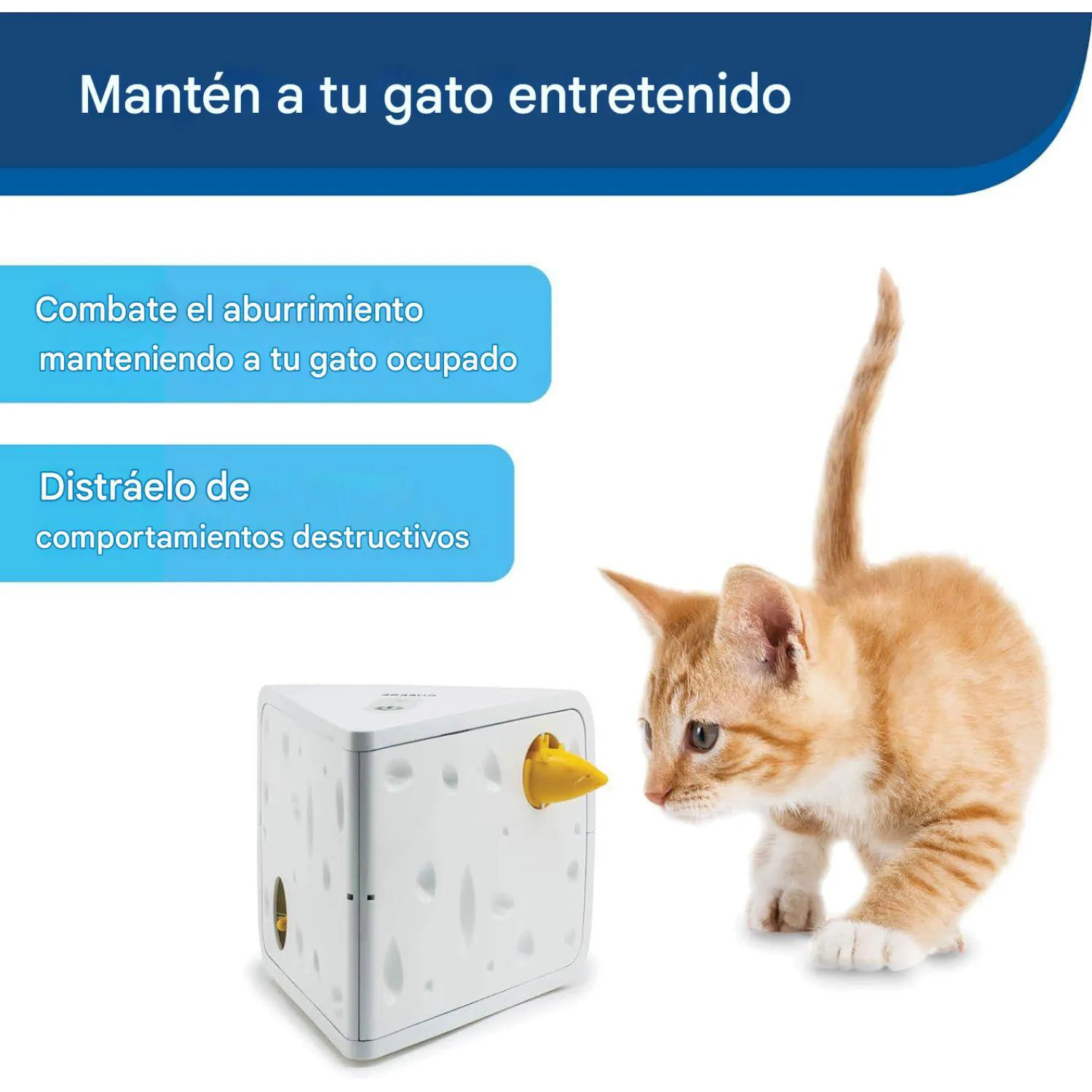 Juguete para Gatos Interactivo Diseño Queso Plástico 14cm PetSafe 3