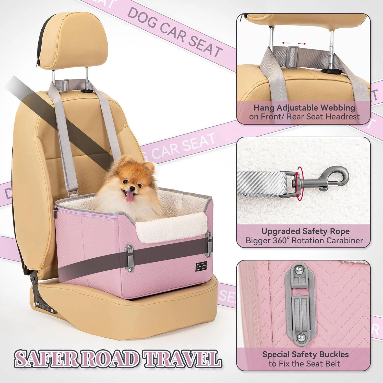 Asiento Para Perros 42x34x29cm PequeñoRosado 3