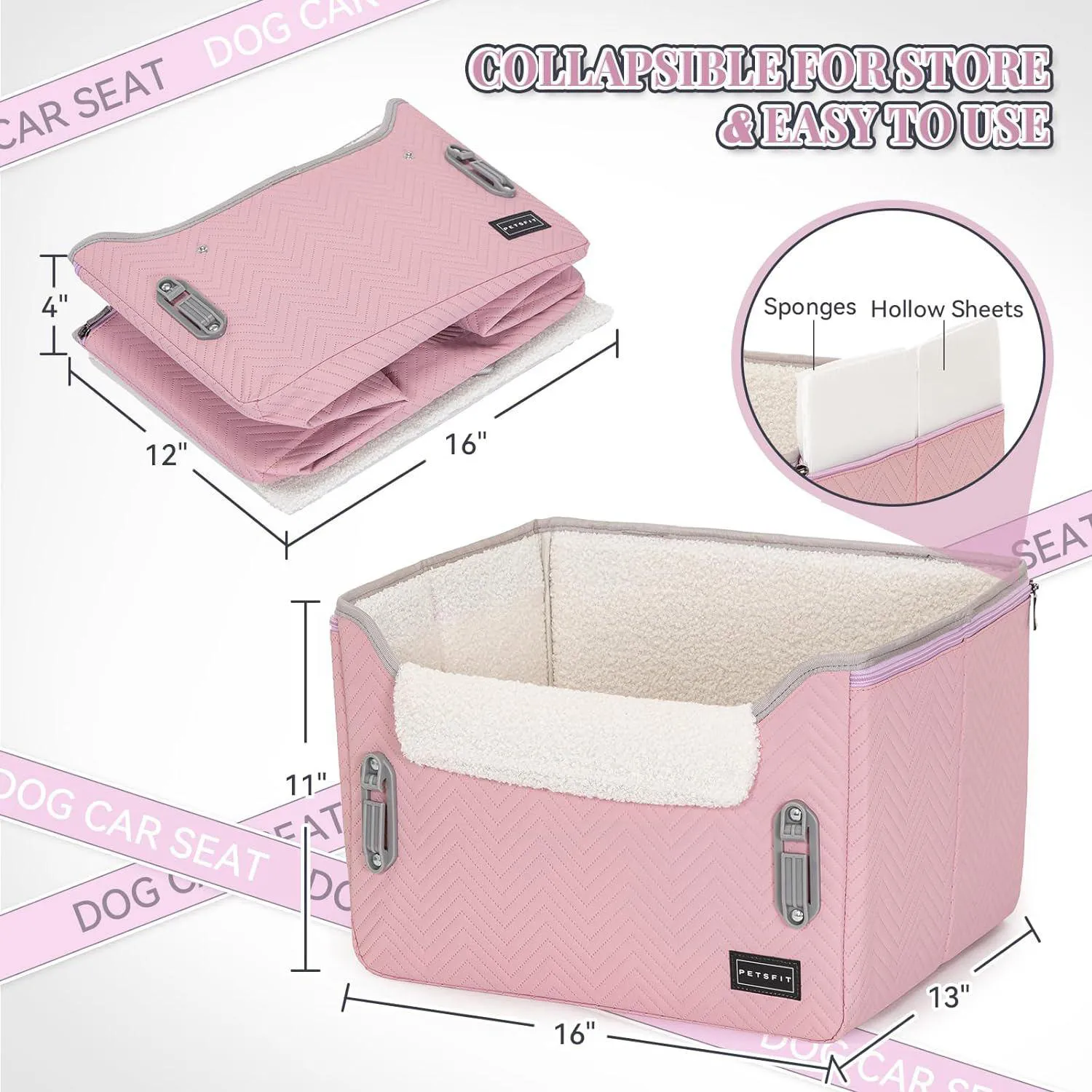 Asiento Para Perros 42x34x29cm PequeñoRosado 8