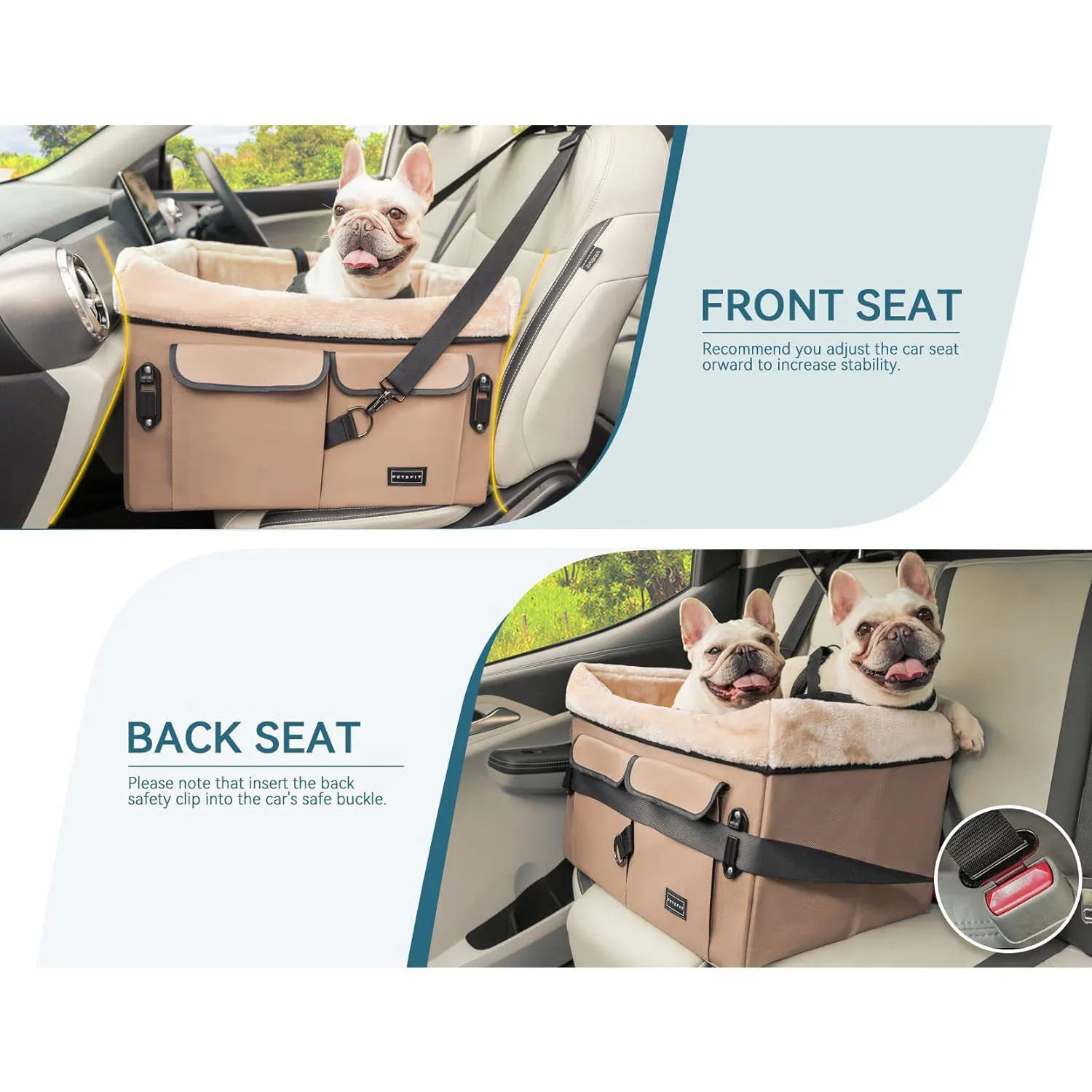 Asiento Para Perros 59x39x37cm Mediano Beige