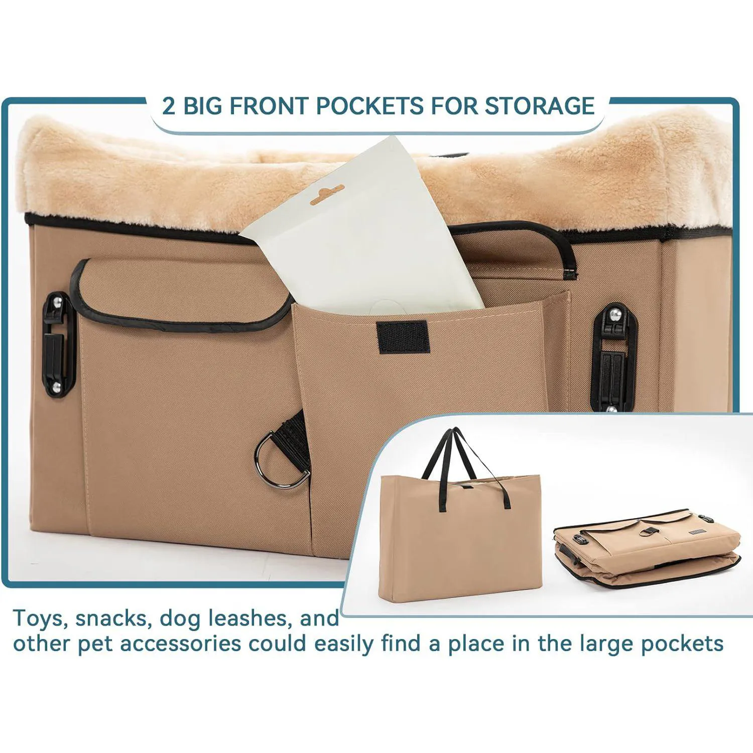 Asiento Para Perros 59x39x37cm Mediano Beige 6
