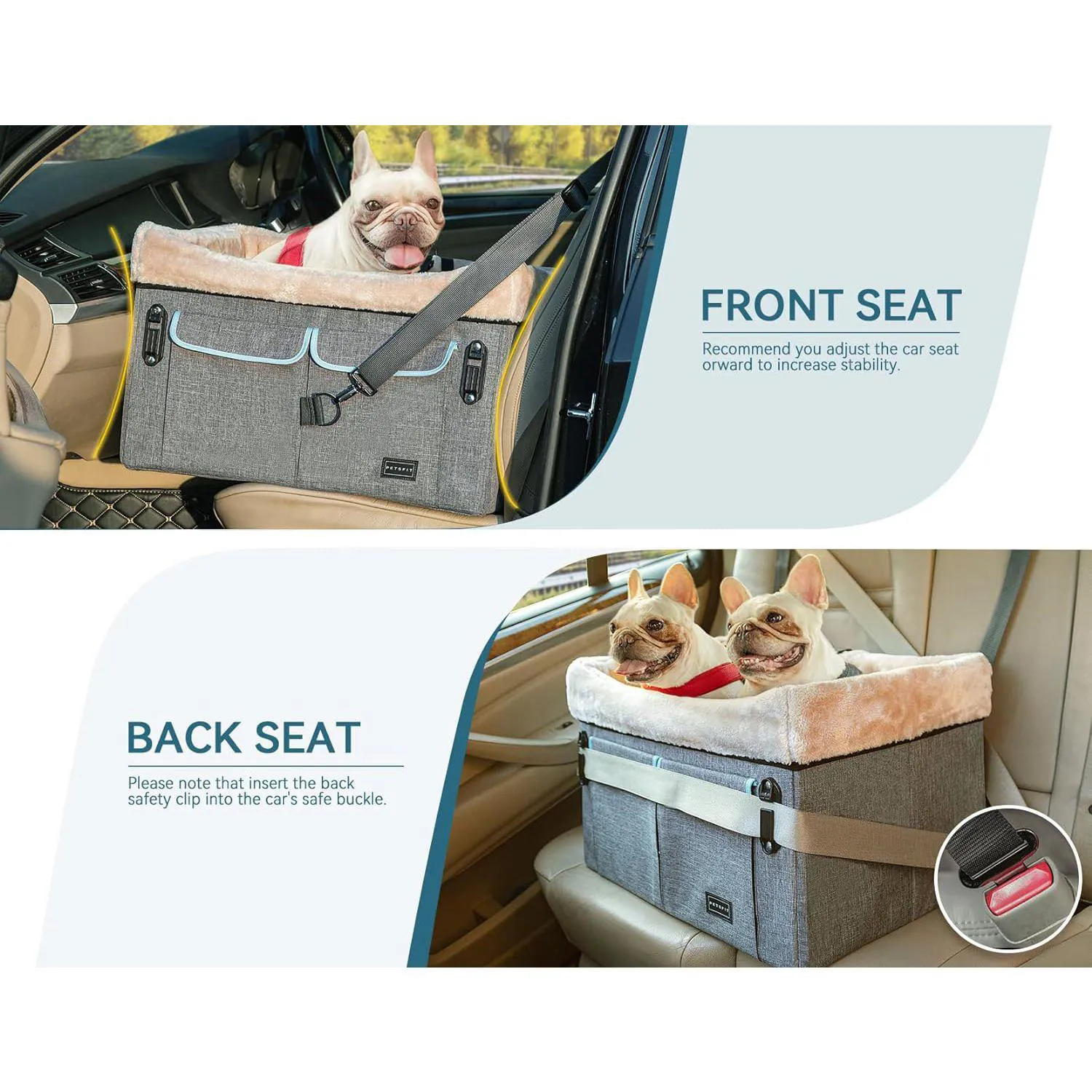 Asiento Para Perros 59x44x34cm Mediano Gris