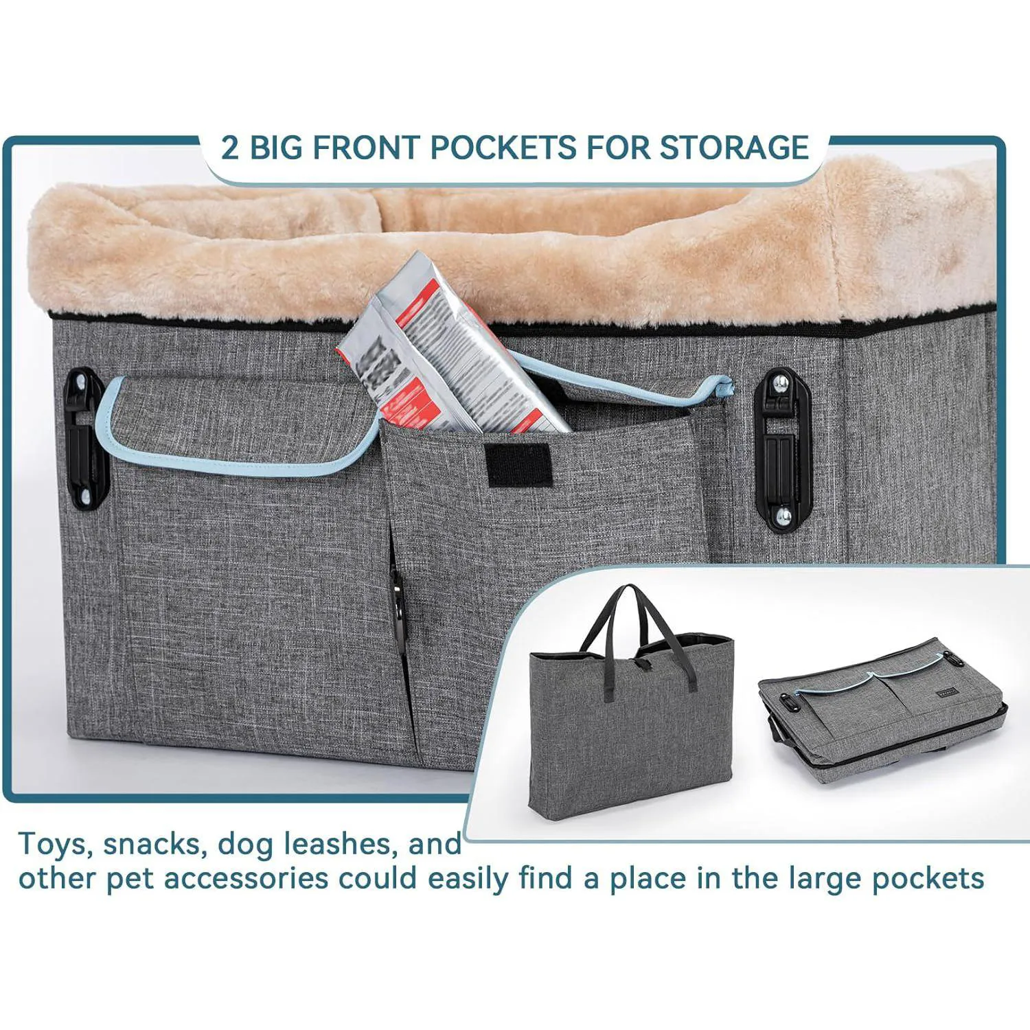 Asiento Para Perros 59x44x34cm Mediano Gris 6