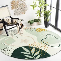 Alfombra Redonde Estilo Bohemio Color Verde de 1.52 m de Diametro Lahome
