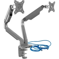 Soporte de Escritorio para Doble Monitor Con Puerto Usb