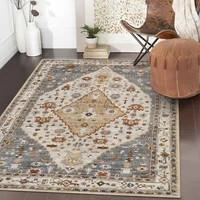 Alfombra Estilo Oriental Vintage Color Dorado de 0.91x1.52 m Lahome