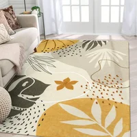 Alfombra Bohemia Moderna Lavable con Estampado Botánico de 1.52m x 2.13m Color Beige Marca Lahome