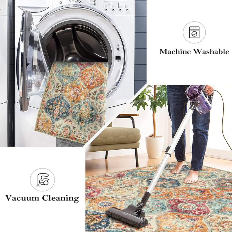 Alfombra Redonda Marroquí Color Crema Multicolor de m de