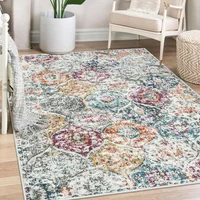 Alfombra Marroquí Color Aguamarina Multicolor de 0.91x1.52 m Lahome